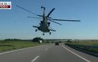 Helikopterin otoban üzerinde alçaktan uçması korkuttu