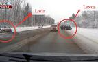 Lexus jeep ile çarpışan 'Lada' bu hale geldi